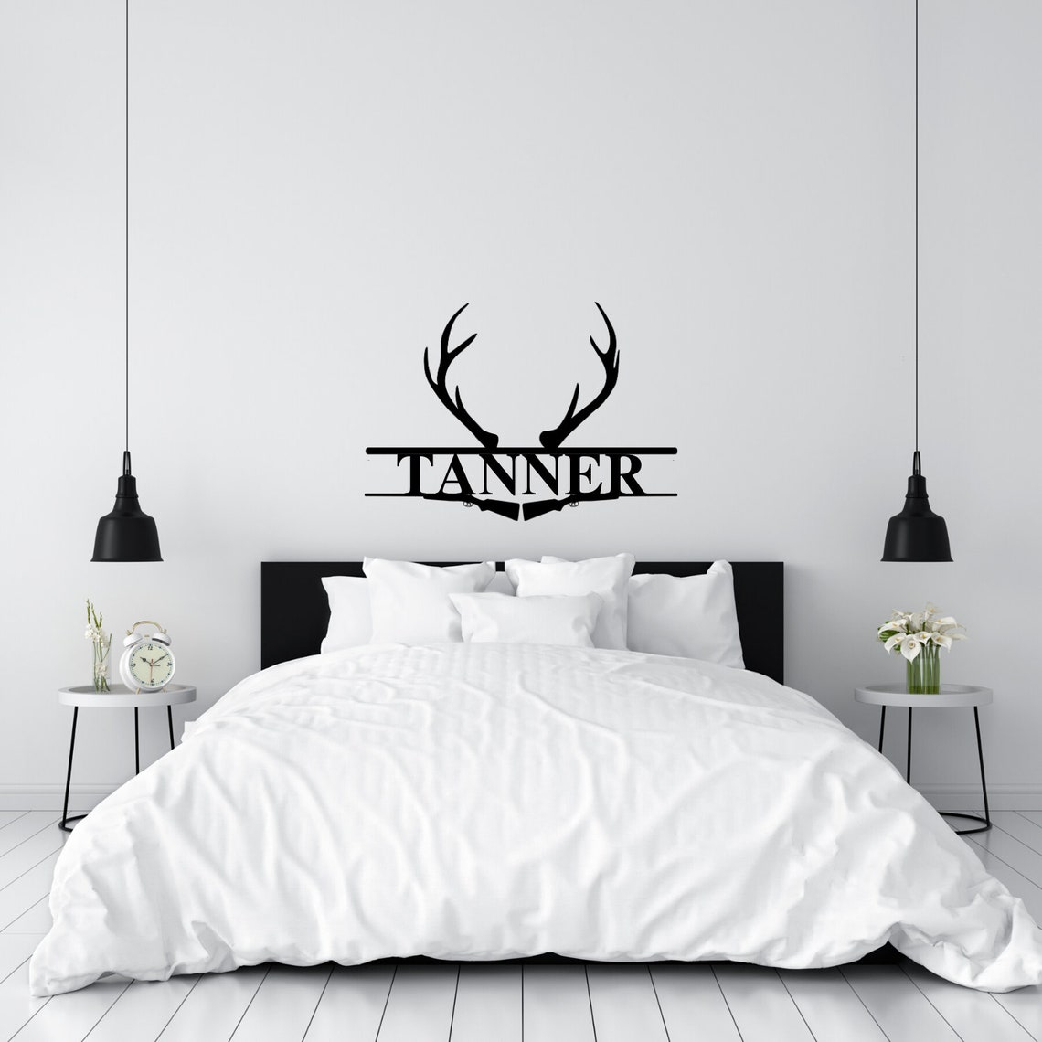 Christmas gift Deer antler name sign hunting personalized Etsy