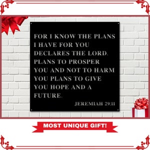 Personalized Metal Scripture Sign – Christian Wall Art – Custom Bible Verse Sign – Religious Christmas Gift – Faith Based Home Décor