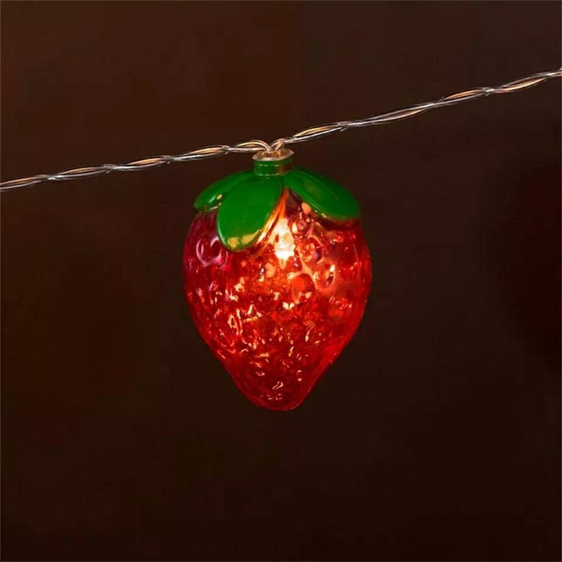 Adorable 10 LEDs Strawberry Light String Garden Fairy Lamp Etsy