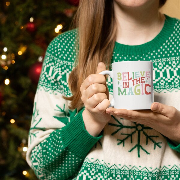 Christmas Mug | Believe in the magic of Christmas | Secret Santa| Christmas Movies Mug | Hallmark | Best friend Gift |I Love Christmas Latte