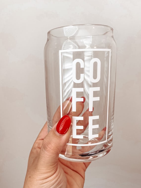 Coffee Glass, Iced Coffee, Glass Coffee Cup, Beer Can Glass, Can Shape  Glass, Coffee Cup, 16 Ounces, Glass Can, Beer Glass Cup