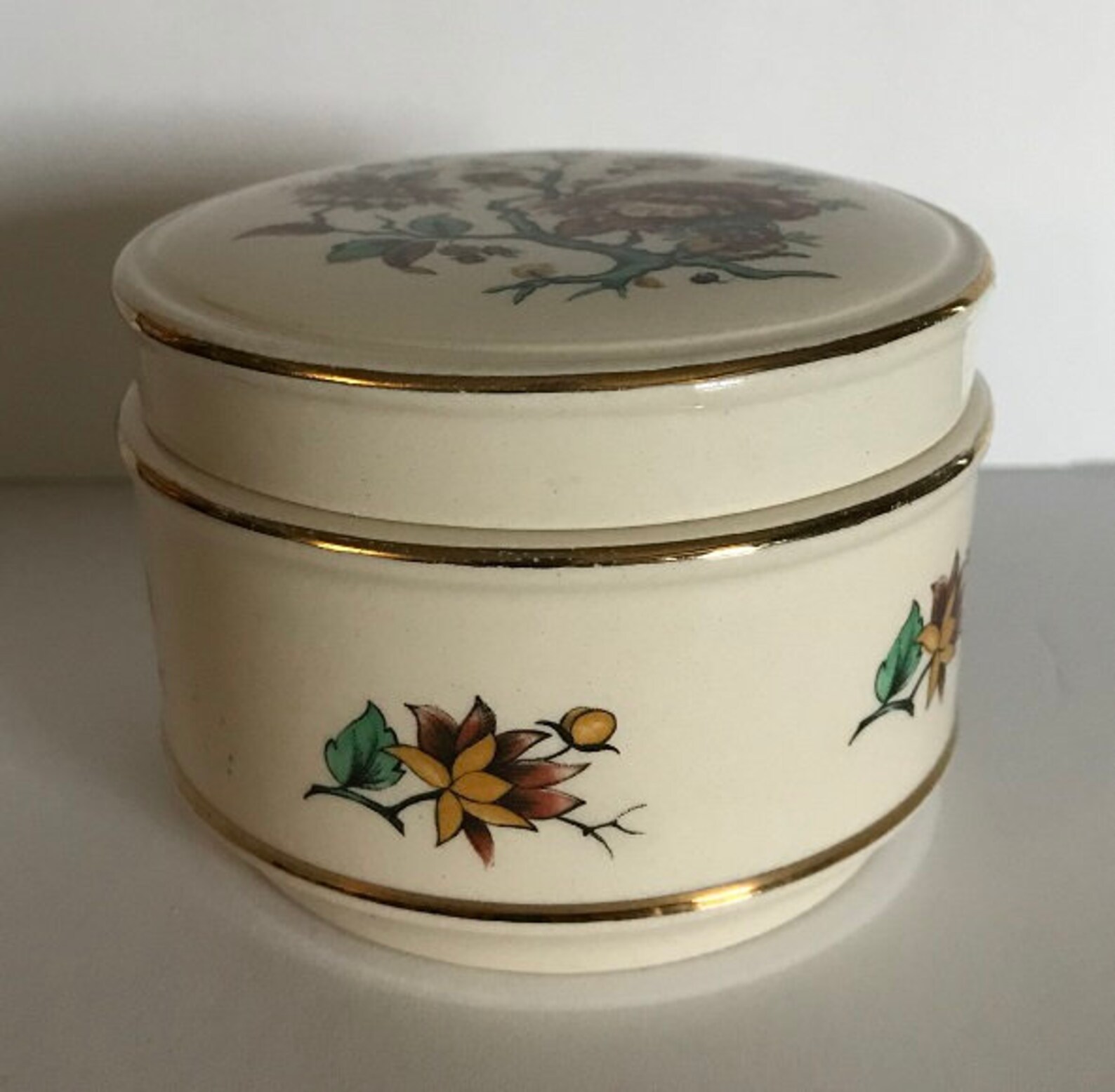 Vintage Sadler Pottery England Ceramic Floral Round Trinket Etsy