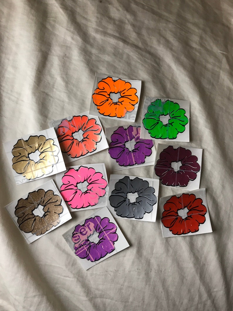 Scrunchie VSCO Vinyl Semi Permanent Multicolored Stickers | Etsy