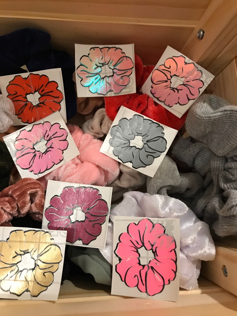 Scrunchie VSCO Vinyl Semi Permanent Multicolored Stickers | Etsy