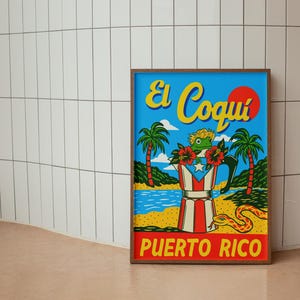 Coqui Frog Art Print: Puerto Rico Tropical Decor