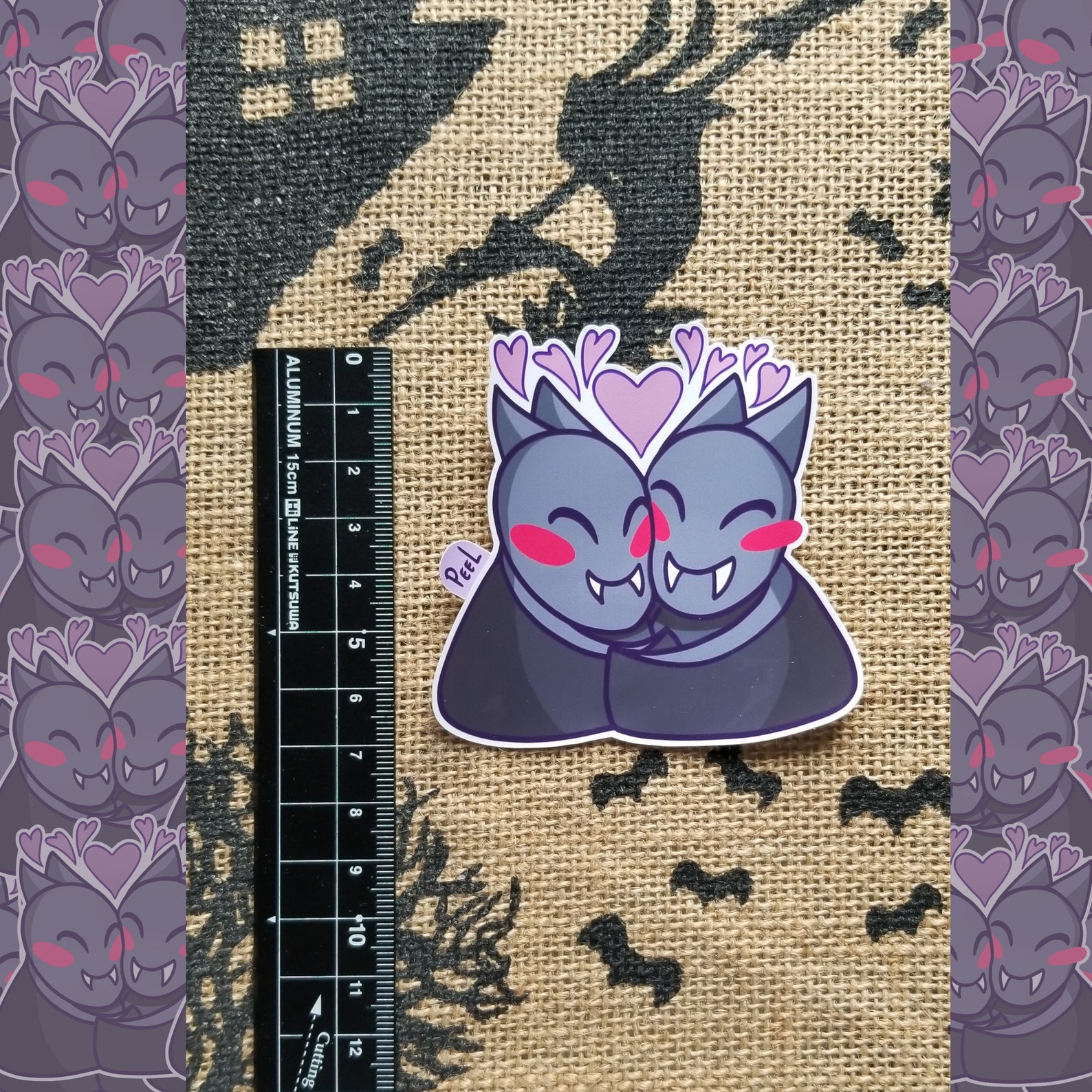 Bat Hug Emote Sticker Cute Hugging Spooky Spoopy Bat Etsy