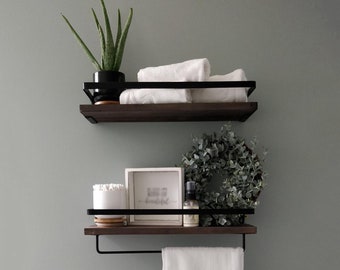 Set of 2 Floating Storage Shelves - Shelves for Living Room, Kitchen, and Bathroom