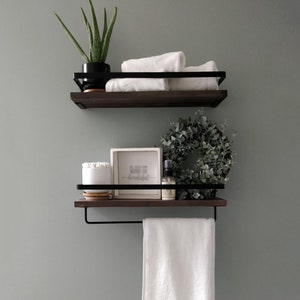 Set of 2 Floating Storage Shelves - Shelves for Living Room, Kitchen, and Bathroom