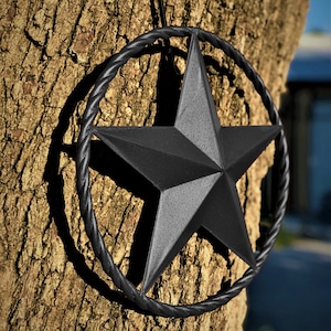 12&quot; Dark Bronze Barn Star - Heavy Gauge Metal Iron Western Farmhouse Home Wall Decor Vintage Outdoor Decor
