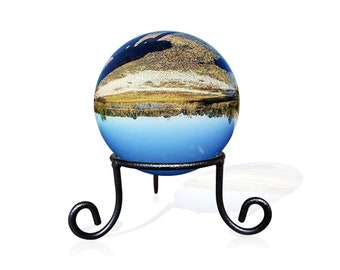 Black Iron Ball Stand - Gazing Globe Stand for Balls, Sphere Holder Iron Display Stand, Crystal Ball Stand, Glass Bowl Ring Metal Egg Stands