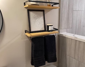 Set of 2 Floating Storage Shelves - Shelves for Living Room, Kitchen, and Bathroom