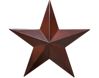 11&quot; Rustic Barn Star - Heavy Gauge Metal Iron Western Farmhouse Home Wall Decor Vintage Outdoor Decor