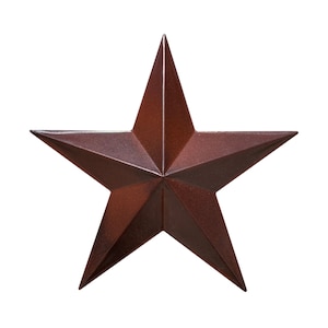 Brown 8&quot; Rustic Barn Star - Heavy Gauge Metal Iron Western Farmhouse Home Wall Decor Vintage Outdoor Decor