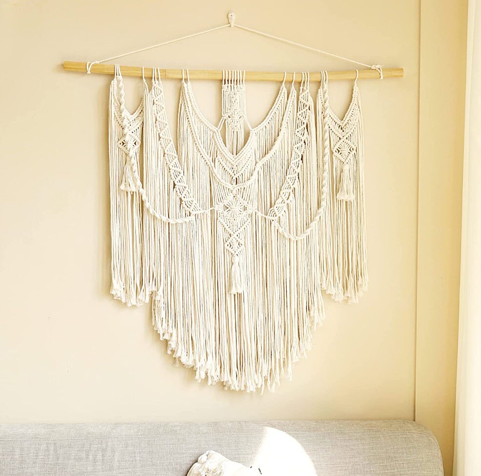 Picture of Boho Chic: Handcrafted Macrame Wall Hanging for Stunning Home - Etsy