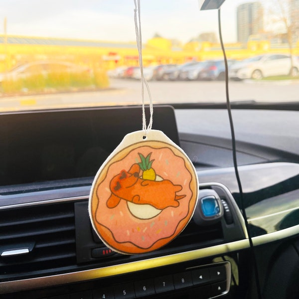 Dachshund Weenie Donut Floatie Scented Air Freshener - Car Air Freshener - Dog and Pet Air Freshie - Floatie - Relaxing Swimming Balloon