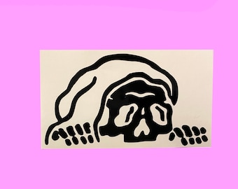 Car Stickers - Car Decals - Vinyl Decals - Halloween - Grim Reaper Lurking - Spooky Stickers - Skeleton Peeker