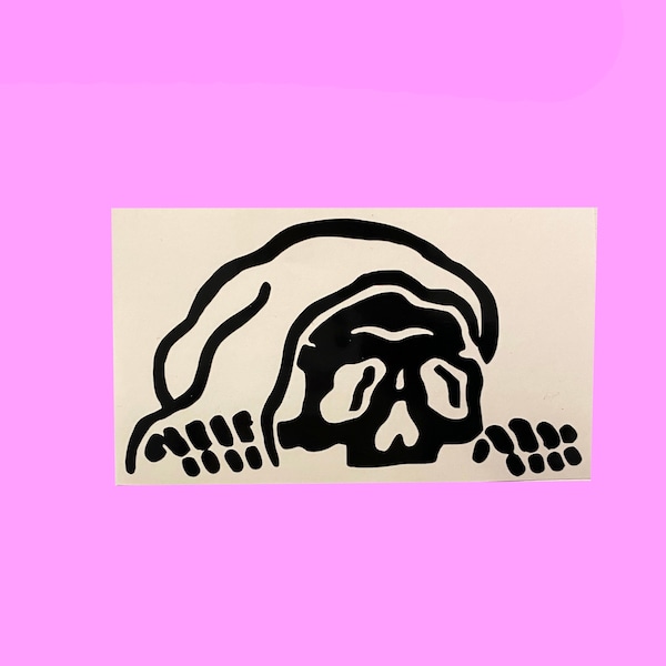 Car Stickers - Car Decals - Vinyl Decals - Halloween - Grim Reaper Lurking - Spooky Stickers - Skeleton Peeker