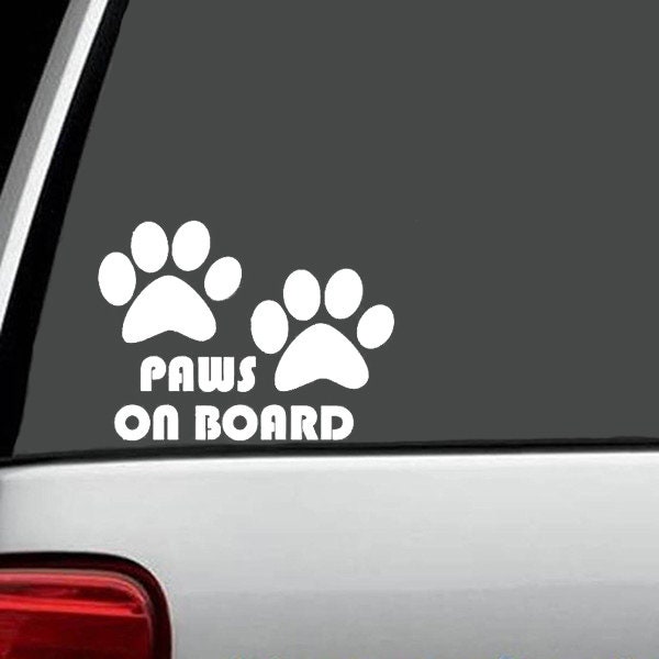 Auto Aufkleber - Auto Aufkleber - Vinyl Aufkleber - Pfoten an Bord - Hund an Bord