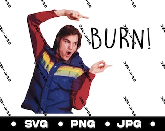 ¡Ese show de los 70 Kelso Burn! descarga digital - That 70s Show Collectibles - Michael Kelso artwork - digital download sticker pngs - png art