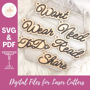 Etiquettes cadeaux : quelque chose que vous voulez, besoin, porter, lire, faire, partager un PDF SVG, fichier laser à téléchargement numérique, étiquette pour bas de Noël, étiquette cadeau réutilisable, enfants 4Gift