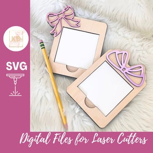 Desktop Post Notiz Kokette Bogen Halter Digitaler Download SVG für Laserschneidmaschinen, Büro Lehrer Wertschätzung Schwesternschaft Geschenk Apotheker