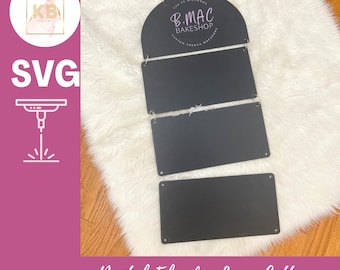 Digital Market Display Chalkboard Hanging Laser File, SVG, Digital Pricing Sign, QR Code Sign, Vendor Event Digital Display Sign
