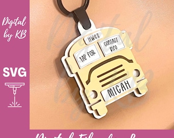 2026 Back to School NFC Bus Rider Backpack 2025 Trendy Viral Tag Keychain Contact ID Bookbag, Tap for Contact Info SVG Digital Laser File