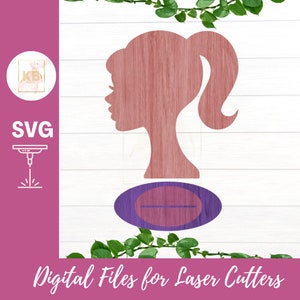 Soporte de exhibición de mercado con moños Descarga digital Archivo SVG para máquinas de corte por láser, Decoración de sala de exhibición con moños femeninos, Organización de Barbie para adolescentes y preadolescentes