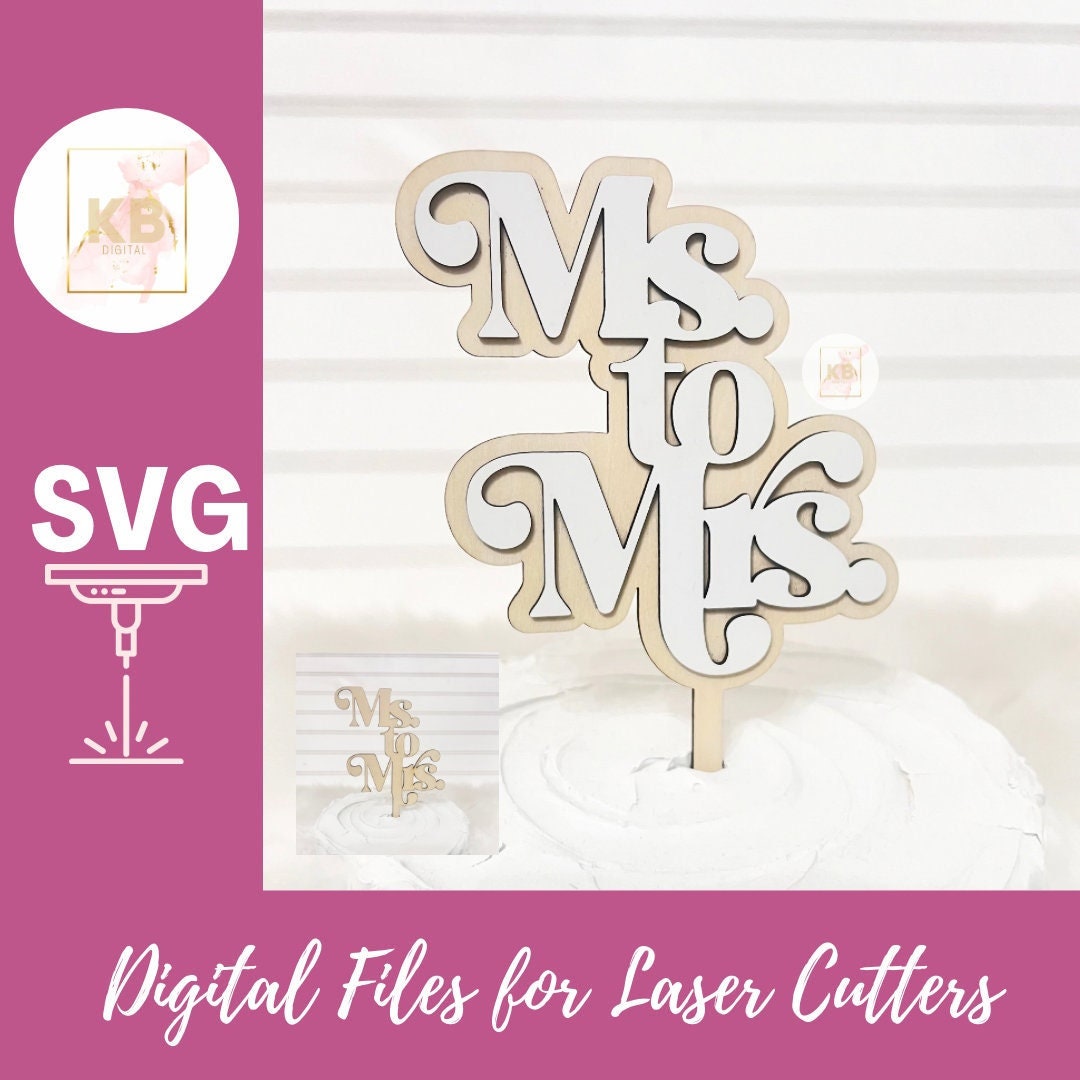 Retro Boho Bridal Shower Ms to Mrs Layered Cake Topper SVG File, Laser Cut Digital Download File,Wedding Shower Cake Topper SVG Hippie Boho