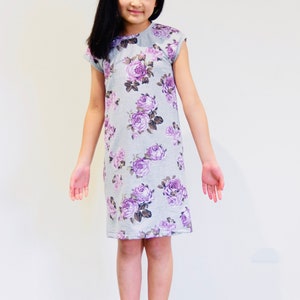 The Fashionista Girls Dress PDF Sewing Pattern, Girls size 3 years to 12 years, Knit jersey design, Option for 2 styles, Easy pattern,
