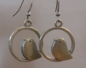 Bronze Bird Earring