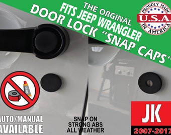 Fits Jeep Wrangler JK (2007–2018) Door Lock "Snap Caps" protectors