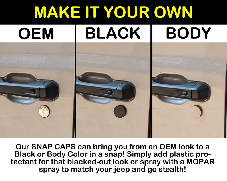 Fits Jeep Wrangler YJ 1987 1995 Door Lock Snap Caps image 5