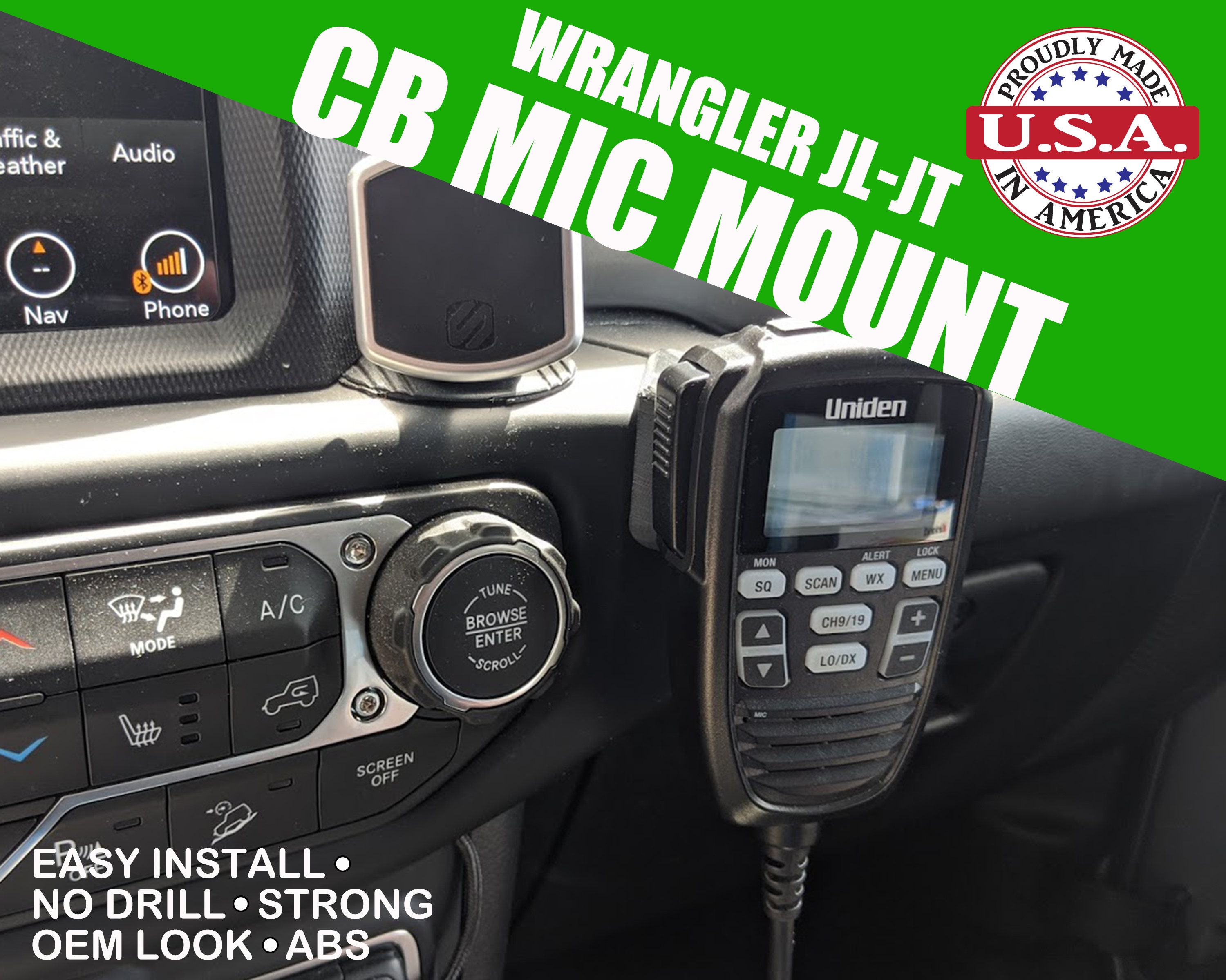 Jeep Wranger JL/JT CB Radio Dash Mount No Drill Etsy
