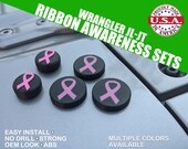 Fits Jeep Wrangler JL/JT Door Lock/Wiper Cap Bundle - Colored Ribbon Awareness - Cancer, Drugs, AIDS, Military