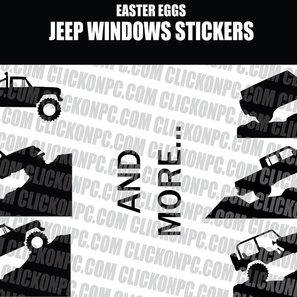 Fits Jeep Wrangler Windshield/Window Sticker Easter Eggs - Who's chasing your jeep?