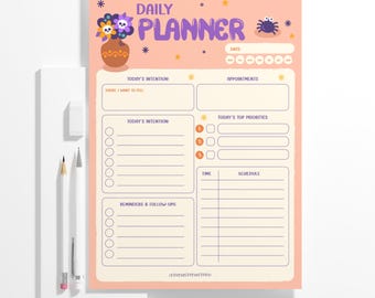 Halloween Planner Set: Spooky Printable Daily, Weekly, Monthly Planners (Digital Download)
