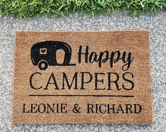 Personalised Caravan Doormat - Happy Campers