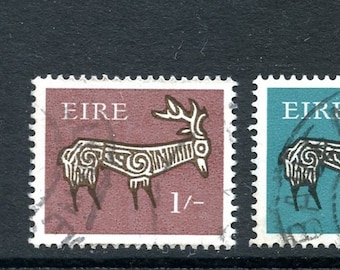 Timbres définitifs Irlande 1968-69 - Gravure celtique, valeurs élevées