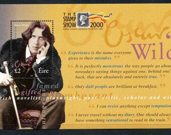 Ireland 2000 - Scott 1237a Death Centenary of Oscar Wilde (Stamp Show London Overprint) - Miniature Sheet - Mint Never Hinged Condition