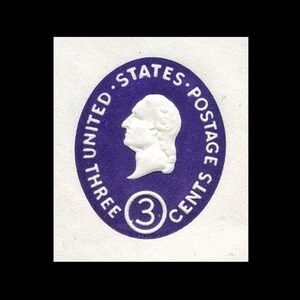 1950 - Scott U534 - Washington 3c Oval Puple Cut Corner - Mint Condition