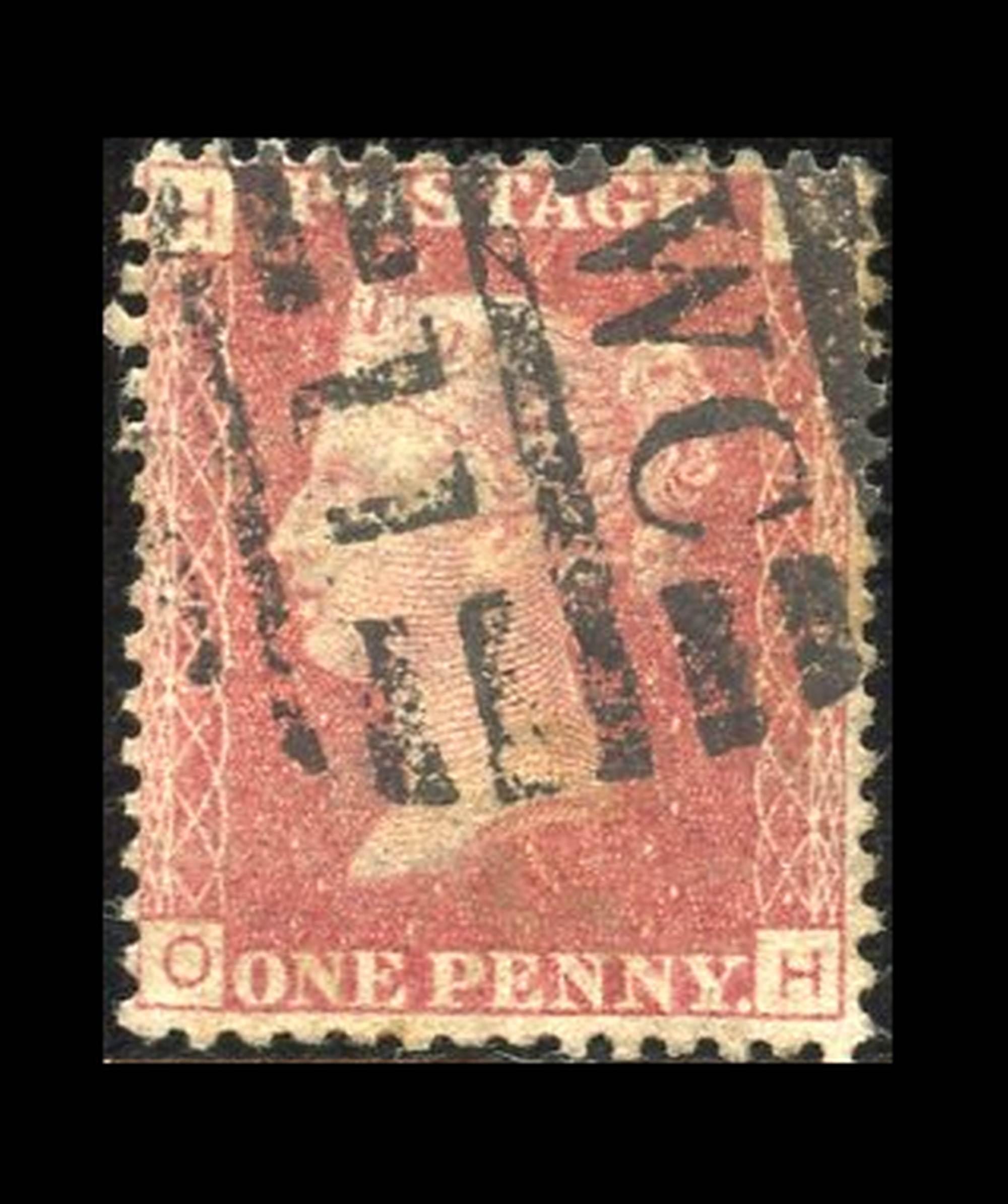 ヴィクトリア女王ペニーレッド切手 – 1858-1879年、プレート111、使用