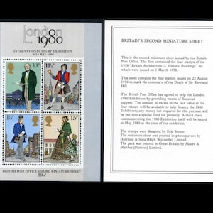 Gran Bretaña 1979 - Exposición Internacional de Filatelia de Londres - Segunda hoja miniatura emitida por Royal Mail - En perfecto estado, sin usar