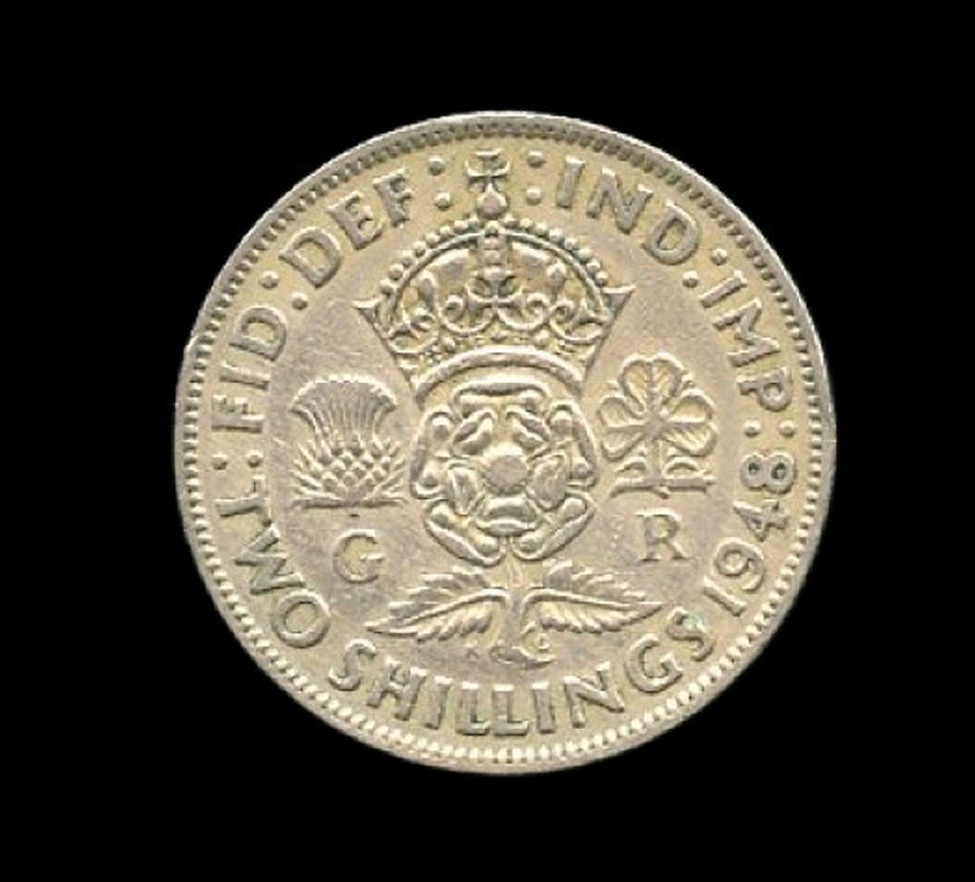 1948年 ジョージ6世 2シリング 硬貨　【美品】 イギリス コイン ジョージ6世 1948年 2シリング - メルカリ
