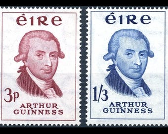 Ireland 1959 Arthur Guinness Stamp Set – Mint Never Hinged, Scott #171-172