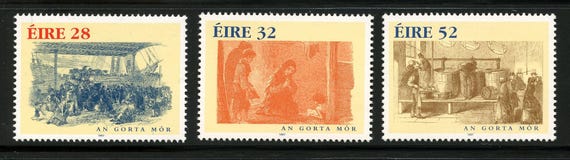 アイルランド 1997年 - スコット # 1064-1066 大飢饉150周年記念