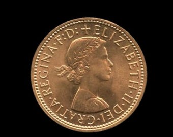 Great Britain - 1967 Queen Elizabeth II Bronze Halfpenny - Uncirculated Condition
