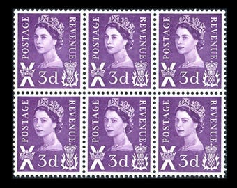 イギリス女王エリザベス 2 世 3d ライラック右帯郵便収入切手 1950