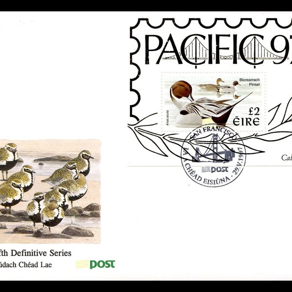 Ireland 1997 - Pacific '97 International Stamp Exhibition, San Francisco - Miniature Sheet - First Day Cover Unaddressed