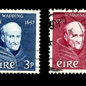 Sellos de Irlanda 1957 Father Luke Wadding – Scott n.° 163-164, MB usados